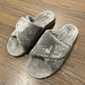 SOLLBEAM Fuzzy House Slippers With Arch Support Orthotic Heel Cup Sandals Women